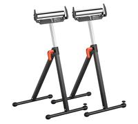 VEVOR 2 PCS Soporte con Rodillos, Carga de 113 kg Altura Ajustable 685,8-1092,2 mm con Cabezal de Rodillo de Acero Pulido, para Soporte de Extensión para Carpintería con Salida de Sierra de Mesa