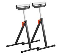 VEVOR 2 PCS Soporte con Rodillos Carga de 61kg, Altura Ajustable 680-1079,5mm con Cabezal de Rodillo de Acero Pulido de 292,1mm para Soporte de Extensión para Carpintería con Salida de Sierra de Mesa