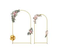 VEVOR 2 PCS Soporte de Fondo para Arco de Boda de 2200/1805 mm, Soporte con Conexión de Caja y Diseño de Barra Transversal de Chasis, Soporte Dorado para Cumpleaños, Celebraciones, Vacaciones