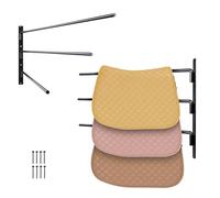 VEVOR 2 PCS Soporte para Sillín de 78,5 x 75,9 x 13,97 cm, Soporte para Sillín Abatible de 3 Niveles, Soporte para Mantas y Almohadillas para Caballos para Organizar el Cuarto de Aperos, Negro