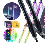 VEVOR 2 Piezas de Luz de Látigo, Luz de Látigo LED con Aplicación y Control Remoto, Luz de Látigo RGB en Espiral de 360° Impermeable con 2 Banderas, Luz de Látigo LED de 1219,2 mm para UTV, ATV, RZR