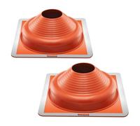 VEVOR 2 Protectores de Silicona para Tuberías de Techo, Se Adaptan a Diámetros Exteriores de 160-300 mm, Flexibles, -74 ℃-225 ℃, Base de Metal Cuadrada, para Exteriores, 445 x 445 x 150 mm, Rojo