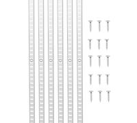 VEVOR 20 PCS Riel Horizontal para Estante de 1846 x 17 x 6,5 mm, Soportes Ajustables de Acero Inoxidable con 140 Tornillos Ideales para Estanterías de Pared, Armarios y Organización, Plata
