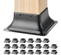 VEVOR 20 Piezas Soportes para Postes de Madera 4" x 4"(102 x 102 mm) Base Interna de Poste de Acero al Carbono para Anclaje de Poste de Madera Estándar de Barandilla, Barandilla de Terraza, Porche