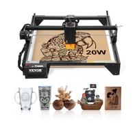 VEVOR 20 W Grabador Láser, Máquina Cortadora y Grabadora Láser, Área de Trabajo 35 x 40 cm Velocidad de Movimiento de 10000 mm/min, con Punto Comprimido y Protección Ocular para Madera y Metales