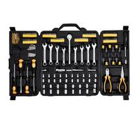 VEVOR 221 PCS Kit de Herramientas Mecánicas SAE y Métricas con Dados con Impulsión, Puntas, Llaves, Mango de Trinquete, Accesorios y Estuche de Almacenamiento de Plástico para Reparación de Automóvil