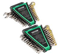 VEVOR 24 PCS Juego de Llaves Combinadas, Juego de Llaves de Trinquete con Estante Organizador, Juego de Llaves Mediano SAE de 1/4" a 7/8" y Métricas de 8 mm a 19 mm para Reparaciones de Automóviles