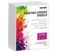 VEVOR 24 PCS Paneles de Lienzo para Pintar, Lienzos de 203 x 254 mm para Pintar, Paneles de Lienzo para Dibujar, Pintar con Acrílico, Óleo, Acuarela, Lienzo para Niños y Profesionales, Blanco