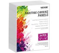 VEVOR 24 PCS Paneles de Lienzo para Pintar, Lienzos de 305 x 406 mm para Pintar, Paneles de Lienzo para Dibujar, Pintar con Acrílico, Óleo, Acuarela, Lienzo para Niños y Profesionales, Blanco
