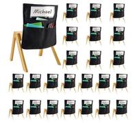 VEVOR 24 Piezas Bolsillos para Sillas para Aula 356 x 380 mm con Etiqueta para Nombre, Organizador para el Respaldo de la Silla para Niños en Aula, Guardería, Escuela y Hogar, Color Negro