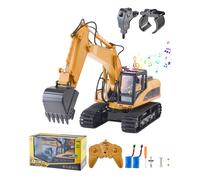 VEVOR 3 en 1 Escala 1:14 Excavadora con Control Remoto, Excavadora RC 15 Canales con Pala de Metal, Luces y Sonidos, Vehículos de Construcción Completamente Funcionales con 2 Baterías para Niños