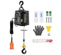 VEVOR 3 en 1 Polipasto Eléctrico 1500W Cabrestante Eléctrico Portátil 498,95 kg Altura de Elevación 7 m Velocidad 4 m/min Control Remoto Inalámbrico y por Cable para Garaje Almacén Remolque de Fábrica