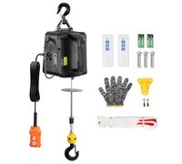 VEVOR 3 en 1 Polipasto Eléctrico 1500W Cabrestante Eléctrico Portátil 498,95 kg Altura de Elevación 7 m Velocidad 4 m/min Control Remoto Inalámbrico y por Cable para Garaje Almacén Remolque de Fábrica