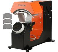 VEVOR 3 en 1 Prensa Térmica Automática para Gorras 16,3 x 8 cm 3 Almohadillas Térmicas Máquina de Sublimación Anti-Adhesiva Prensa de Impresión para Sombreros Prensa Automática para Nailon, Lino, Hilo