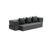 VEVOR 3 en 1 Sofá Cama Plegable 1030 x 1930 x 225 mm con 3 Almohadas y Funda Lavable, Sofá Cama Convertible de Espuma Viscoelástica de Alta Densidad 25D para Sala de Estar, Dormitorio, Gris Oscuro