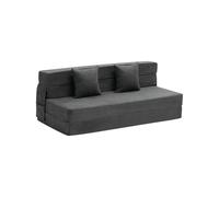 VEVOR 3 en 1 Sofá Cama Plegable 2060 x 1545 x 150 mm con 2 Almohadas y Funda Lavable, Sofá Cama Convertible de Espuma Viscoelástica de Alta Densidad 25D para Sala de Estar, Dormitorio, Gris Oscuro