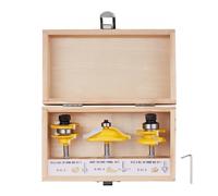 VEVOR 3 PCS Juego de Brocas para Enrutador, Juego de Brocas para Enrutador de Carburo con Vástago de 6,35 mm y Estuche de Plástico para Tableros de Partículas de Madera y Madera Contrachapada
