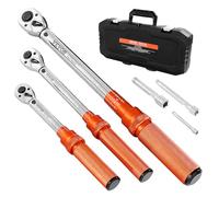 VEVOR 3 PCS Juego de Llaves Dinamométricas de Clic Accionamiento de 1/4", 3/8" y 1/2" 72 Dientes Escalas de Doble Dirección y Doble Rango ±3% de Alta Precisión para Reparación de Bicicletas