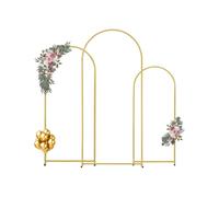 VEVOR 3 PCS Soportes de Fondo para Arco de Boda de 1805/1500/1205 mm, Soporte con Conexión de Caja y Diseño de Barra Transversal de Chasis, Soporte Dorado para Cumpleaños, Celebraciones, Vacaciones
