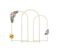 VEVOR 3 PCS Soportes de Fondo para Arco de Boda de 2390/2200/1970 mm, Soporte con Conexión de Caja y Diseño de Barra Transversal de Chasis, Soporte Dorado para Cumpleaños, Celebraciones, Vacaciones