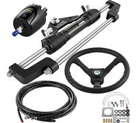 VEVOR 300HP Hydraulic Boat Steering Kit, Hydraulic Steering Helm Pump, Aluminum Alloy Steering Cylinder, 13.5" Steering Wheel with 10" Hydraulic Steering Hose for Boat Steering System