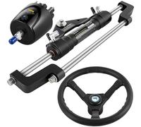 VEVOR 300HP outboard hydraulic steering kit, Hydraulic steering kit Rudder pump, Hydraulic boat steering kit with 22 ft. hydraulic steering hose for boat steering system
