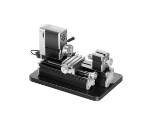 VEVOR 36 W Mini Torno de Metal Didáctico Velocidad de 20.000 RPM Torno de Metal Eléctrico con Mandril de 3 Mordazas Volante de Aleación de Aluminio, para Procesar Metales Blandos, Madera, Plásticos