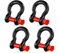 VEVOR 4 Grilletes de Anillo D de 16 mm Resistencia a la Rotura de 13 T, Negro