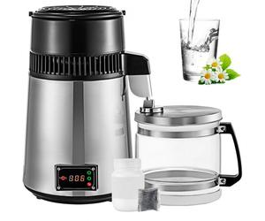 VEVOR 4 L Destilador de Agua de Acero Inox 750 W, Destilación Filtro Purificador, Destilador de Agua Portátil con Botella de Vidrio de Colección Pura Máquina para el Agua Destilada Casera