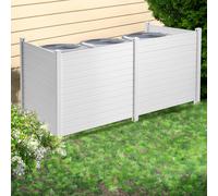 VEVOR Panel de Protección Exterior 127x127 cm Kit de Valla de Jardín Horizontal 4 Paneles de Privacidad con Estacas de Metal, Accesorios para Suelos Blandos, Aire Acondicionado Oculto, Botes de Basura