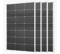 VEVOR 4 Paneles Solares Monocristalinos 100 W, Eficiencia de Conversión ≥23 %, con Salida MC4 Estable y Marco de Aluminio, Impermeable IP65 para Coches, Barcos, Autocaravanas, 895 x 580 x 30 mm