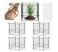 VEVOR 4 Paquetes de Jaula de Protector de Plantas, 340 x 340 mm, Jaula de Exterior para Planta, Flores y Verduras, Mantiene Alejados a los Conejos, Pollos y Ardillas, 16 PCS de Malla Metálica, Negro