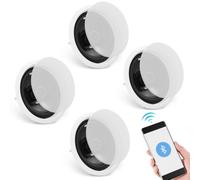 VEVOR 4 Altavoces de Techo Bluetooth 162 mm, 150 W, Altavoces de Techo y de Pared de Montaje Empotrado con 8 Ω Impedancia 89 dB de Sensibilidad para Hogar, Sala de Estar, Dormitorio o Porche Cubierto