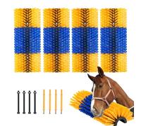 VEVOR 4 Piezas Cepillo Rascador Mediano para Ganado de 43,5 x 19 x 10 cm con 8 Tornillos, Rascado Cepillo para Aliviar la Picazón de la Espalda y Mantener la Limpieza para Caballos, Cerdos, Vacas