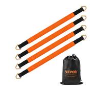 VEVOR 4 PCS Correas de Eje de 5,08 cm x 97,536 cm, Correas de Amarre de Eje Resistentes con Anillos en D, Resistencia a la Rotura de 5443,1 kg para Automóviles, Remolques, Camiones, Transporte