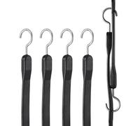 VEVOR 4 PCS Cuerda Elástica Plana de 20 mm Correas Elásticas Resistentes con Ganchos en Forma de S de Acero Cuerda Elástica de 102 cm de Largo para Carga, Camiones y Tiendas de Campaña, Negro