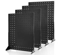 VEVOR 4 PCS Expositor de Tablero Perforado de 440 x 330 x 114 mm, Organizador de Accesorios de Panel de Acero Laminado en Frío Grueso para Supermercados, Tiendas Minoristas y Joyerías, Negro