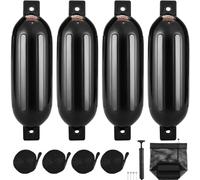 VEVOR 4 PCS Guardabarros Inflables de PVC para barcos 21,6x66 cm con Bomba Agujas de Aire, Cuerdas y Bolsa de Almacenamiento de Parachoques para Proteger Canoas, Pontones, Muelles para Barcos de Pesca