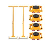 VEVOR 4 PCS Plataforma Rodante para Maquinaria y 2 Manijas, Total Carga de 6 T, Carro para Maquinaria con Tapa Giratoria de 360° y 4 Ruedas Direccionales, Equipo de Movimiento Industrial, Amarillo