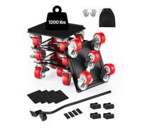 VEVOR 4 PCS Plataforma Rodante para Muebles 135 x 135 x 52 mm Carga de 544 kg, Transportador de Muebles Resistente con 5 Ruedas Giratorias de 360° y Panel de Acero al Carbono para Mover Muebles