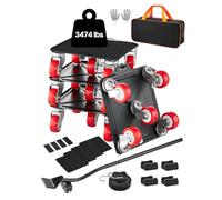 VEVOR 4 PCS Plataforma Rodante para Muebles 198 x 198 x 75 mm Carga de 1575 kg, Transportador de Muebles Resistente con 5 Ruedas Giratorias de 360° y Panel de Acero al Carbono para Mover Muebles