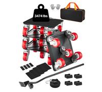 VEVOR 4 PCS Plataforma Rodante para Muebles 198 x 198 x 75 mm Carga de 1575 kg, Transportador de Muebles Resistente con 5 Ruedas Giratorias de 360° y Panel de Acero al Carbono para Mover Muebles