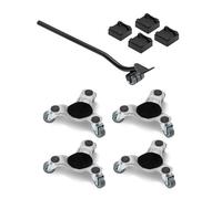 VEVOR 4 PCS Plataforma Rodante para Muebles Carga de 200 kg, Transportador de Muebles con 3 Ruedas Giratorias Triangulares y Panel de Acero al Carbono, Herramientas Deslizantes para Mover Muebles