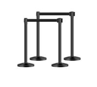 VEVOR 4 PCS Poste de Estaca de 2 m con 4 Cinturones Retráctiles Negros, Negro