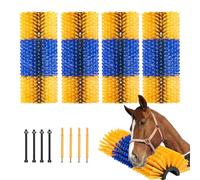 VEVOR 4 Piezas Cepillos Rascador Grande para Ganado de 51 x 19 x 10 cm con 8 Tornillos, Rascado Cepillo para Aliviar la Picazón de la Espalda y Mantener la Limpieza para Caballos, Cerdos, Vacas