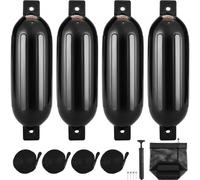VEVOR 4 Piezas Guardabarros Inflables de PVC para Barcos 16,5x58,4 cm con Bomba, Agujas de Aire, Cuerdas y Bolsa de Almacenamiento de Parachoques para Canoas, Pontones, Barcos, Barcos de Pesca, Muelle