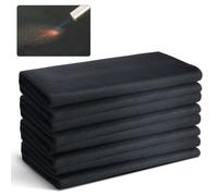 VEVOR 4 Piezas Manta de Soldadura de Fieltro de Carbono, Juego de Manta Resistente al Calor de 982 ℃, Cubierta de Soldadura de 950 x 910 x 3 mm con Arandelas Metálicas de Aislamiento Ignífugo