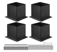 VEVOR 4 Piezas Soporte Base para de Madera de 4x4 con Anclaje Interior de 3.6x3.6 Pulgadas para Valla
