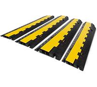 VEVOR 4 Rampa de Protector de Cable Protector de Cables para Suelo Capacidad de Carga 20-40 Toneladas Pasacables Suelo 40x10x2" El Reductor de Velocidad para Protección de Cables Eléctricos