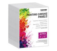 VEVOR 40 PCS Paneles de Lienzo para Pintar, Lienzos de 203 x 254 mm para Pintar, Paneles de Lienzo para Dibujar, Pintar con Acrílico, Óleo, Acuarela, Lienzo para Niños y Profesionales, Blanco